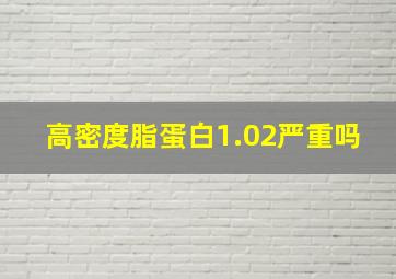 高密度脂蛋白1.02严重吗