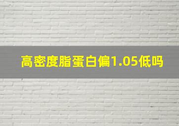 高密度脂蛋白偏1.05低吗