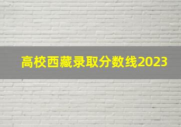 高校西藏录取分数线2023