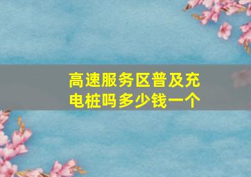 高速服务区普及充电桩吗多少钱一个