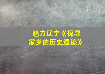 魅力辽宁《探寻家乡的历史遗迹》