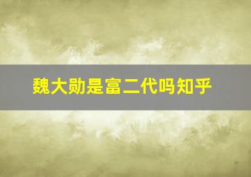 魏大勋是富二代吗知乎