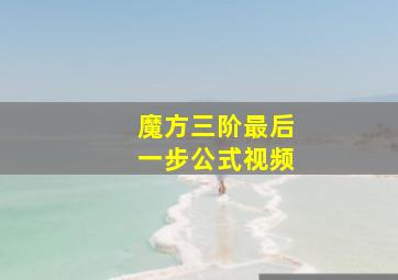 魔方三阶最后一步公式视频