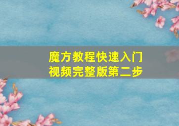 魔方教程快速入门视频完整版第二步