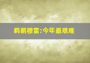 鹈鹕穆雷:今年最艰难