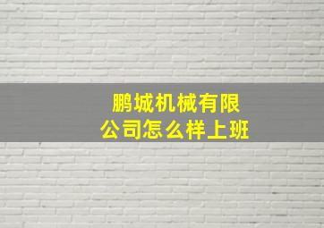 鹏城机械有限公司怎么样上班