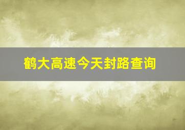 鹤大高速今天封路查询