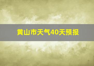 黄山市天气40天预报