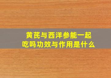 黄芪与西洋参能一起吃吗功效与作用是什么