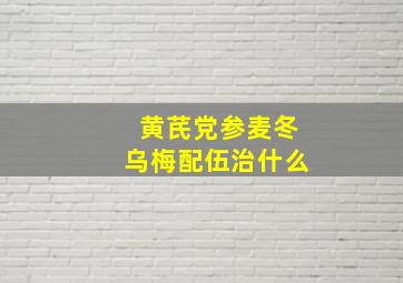 黄芪党参麦冬乌梅配伍治什么