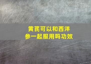 黄芪可以和西洋参一起服用吗功效