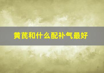 黄芪和什么配补气最好