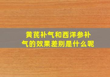 黄芪补气和西洋参补气的效果差别是什么呢