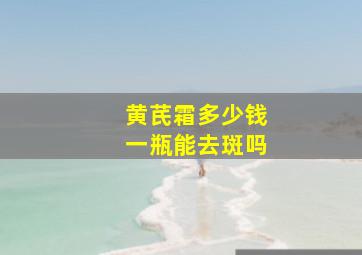 黄芪霜多少钱一瓶能去斑吗