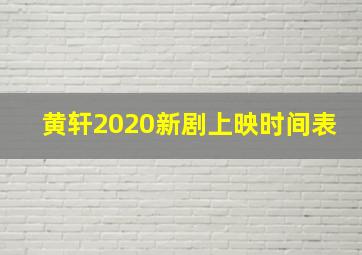 黄轩2020新剧上映时间表