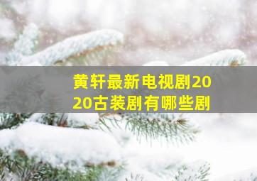 黄轩最新电视剧2020古装剧有哪些剧