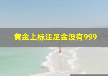 黄金上标注足金没有999