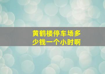 黄鹤楼停车场多少钱一个小时啊