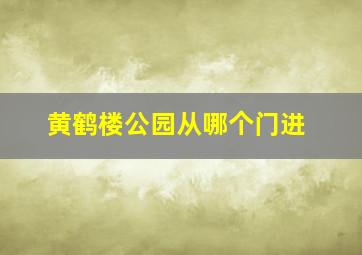 黄鹤楼公园从哪个门进