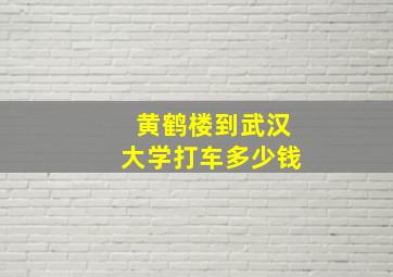 黄鹤楼到武汉大学打车多少钱