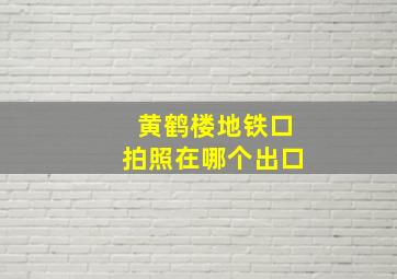 黄鹤楼地铁口拍照在哪个出口