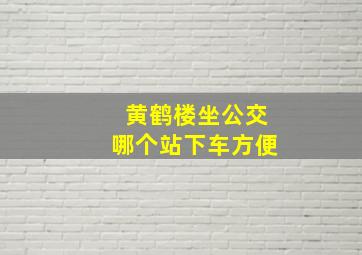 黄鹤楼坐公交哪个站下车方便