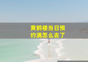 黄鹤楼当日预约满怎么去了