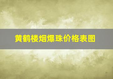 黄鹤楼烟爆珠价格表图