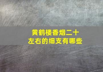 黄鹤楼香烟二十左右的细支有哪些