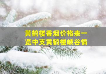 黄鹤楼香烟价格表一览中支黄鹤楼峡谷情