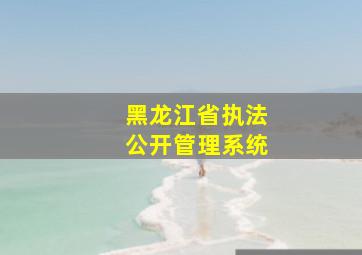 黑龙江省执法公开管理系统