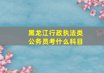 黑龙江行政执法类公务员考什么科目