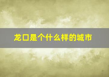 龙口是个什么样的城市