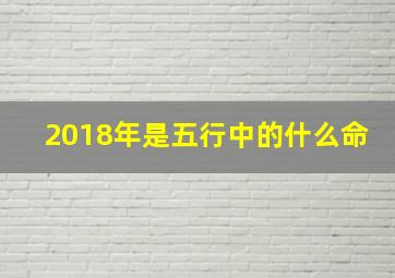 2018年是五行中的什么命