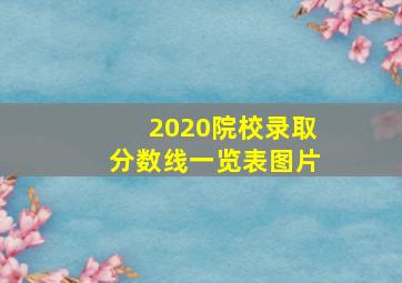 2020院校录取分数线一览表图片