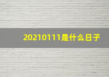 20210111是什么日子