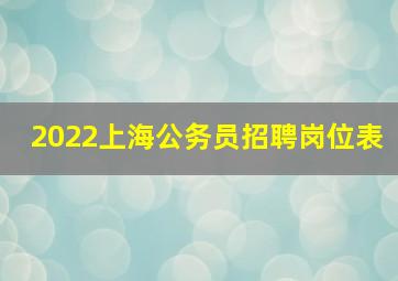 2022上海公务员招聘岗位表