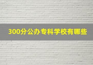 300分公办专科学校有哪些