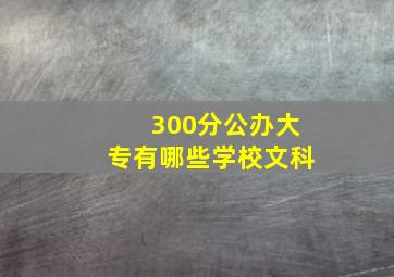 300分公办大专有哪些学校文科