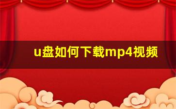 u盘如何下载mp4视频