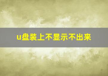 u盘装上不显示不出来