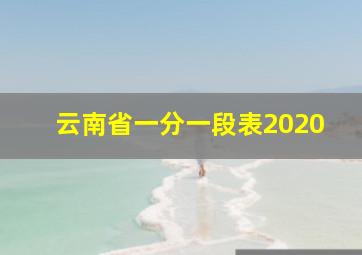 云南省一分一段表2020