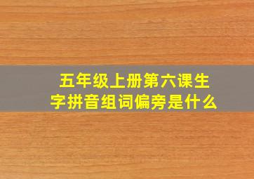 五年级上册第六课生字拼音组词偏旁是什么