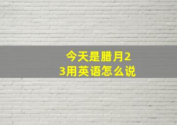 今天是腊月23用英语怎么说