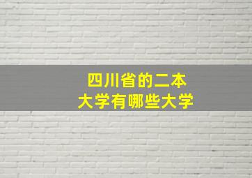 四川省的二本大学有哪些大学