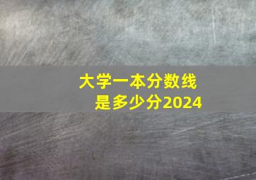 大学一本分数线是多少分2024