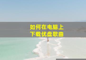 如何在电脑上下载优盘歌曲