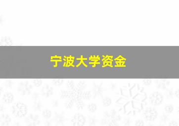 宁波大学资金