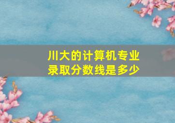 川大的计算机专业录取分数线是多少