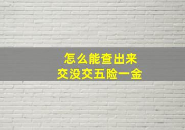 怎么能查出来交没交五险一金